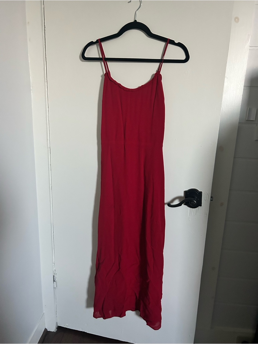 Reformation red dress midi with slit size 4